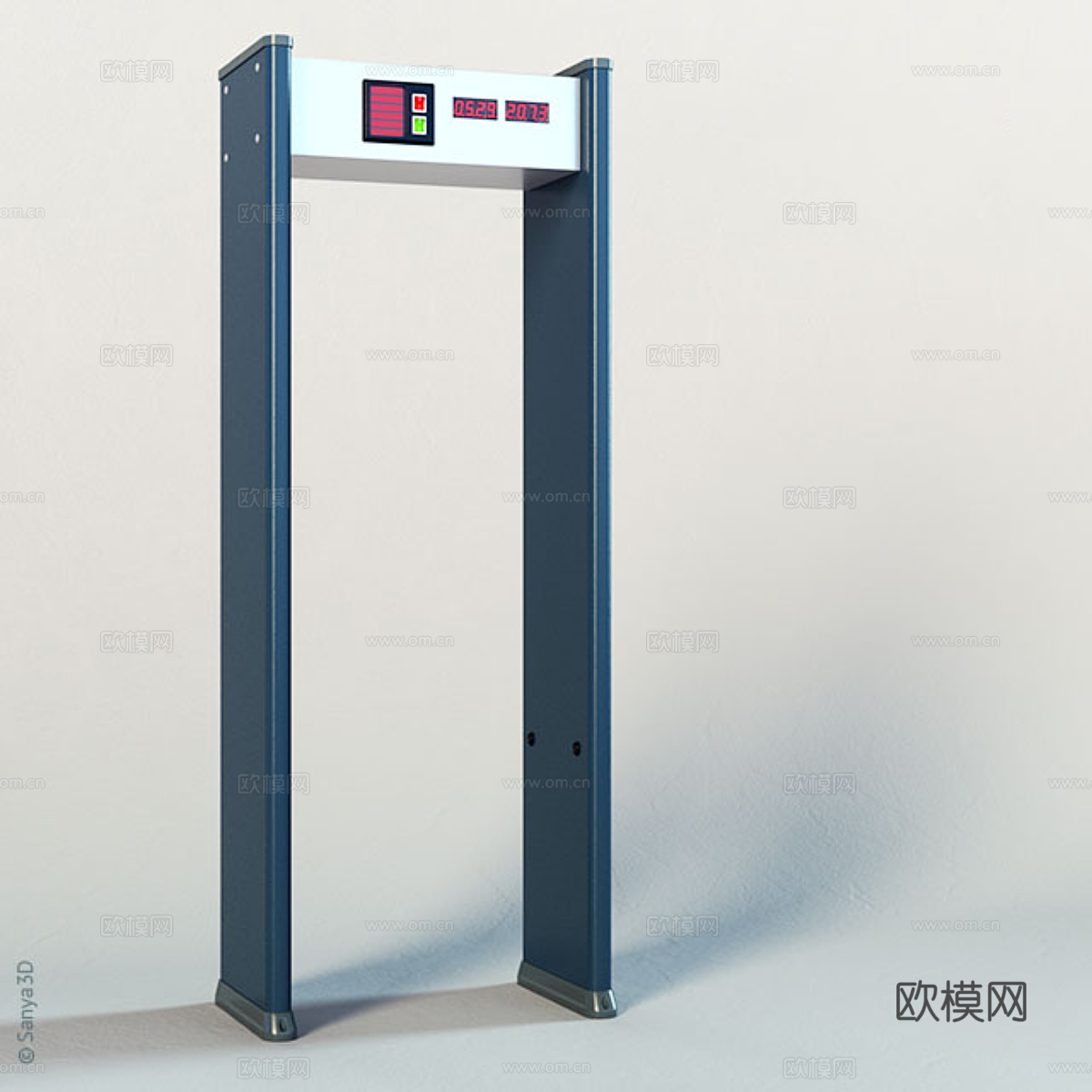 智能安检门 金属探测安检门 红外安检门 快速筛查门3d模型