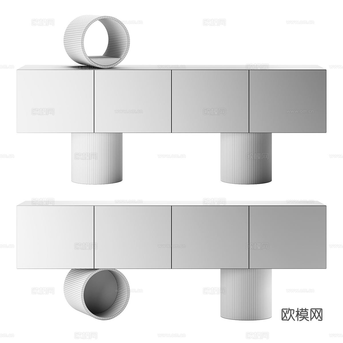 现代意式电视柜3d模型
