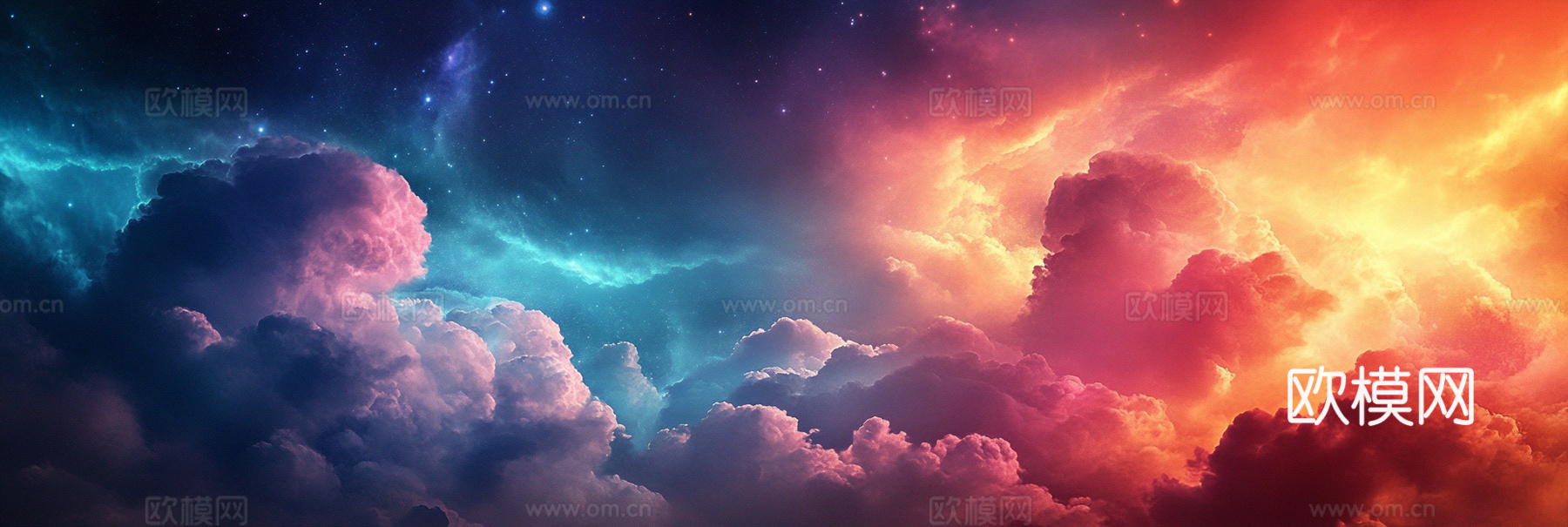 梦幻云彩科幻电视屏幕