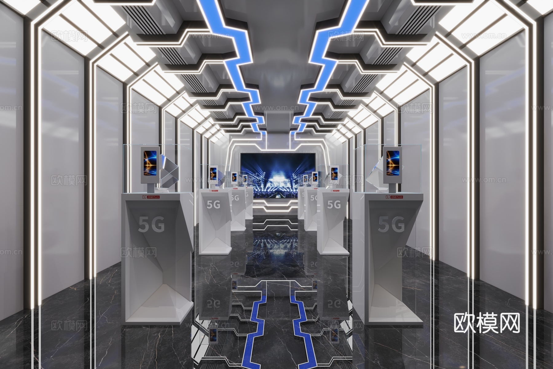 现代通讯展览3d模型