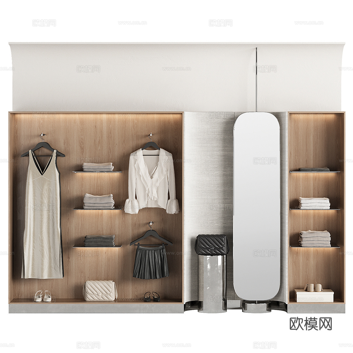 现代服装店服饰展柜3d模型