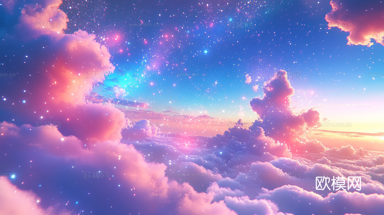 梦幻云彩科幻电视屏幕