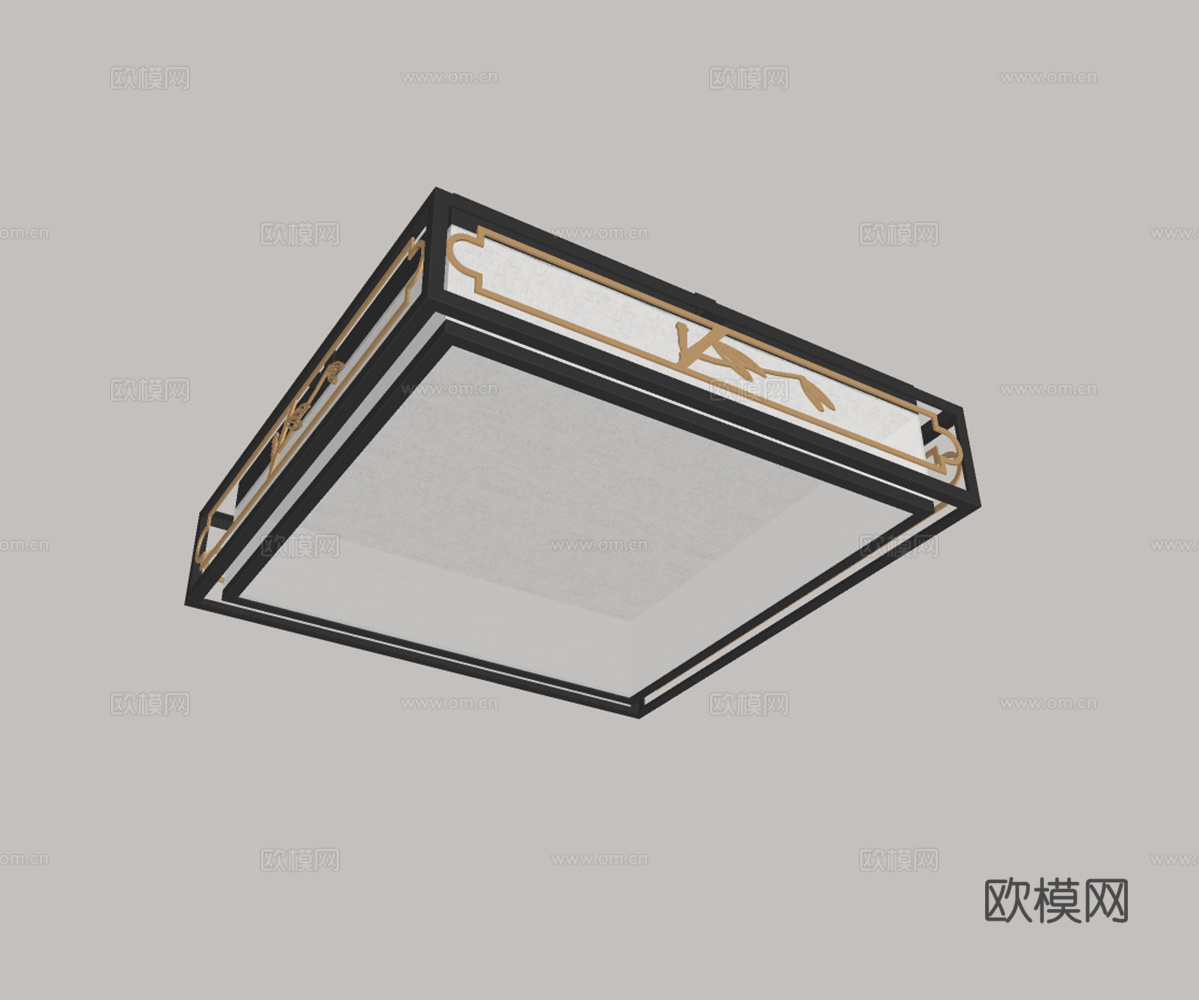 新中式吸顶灯su模型