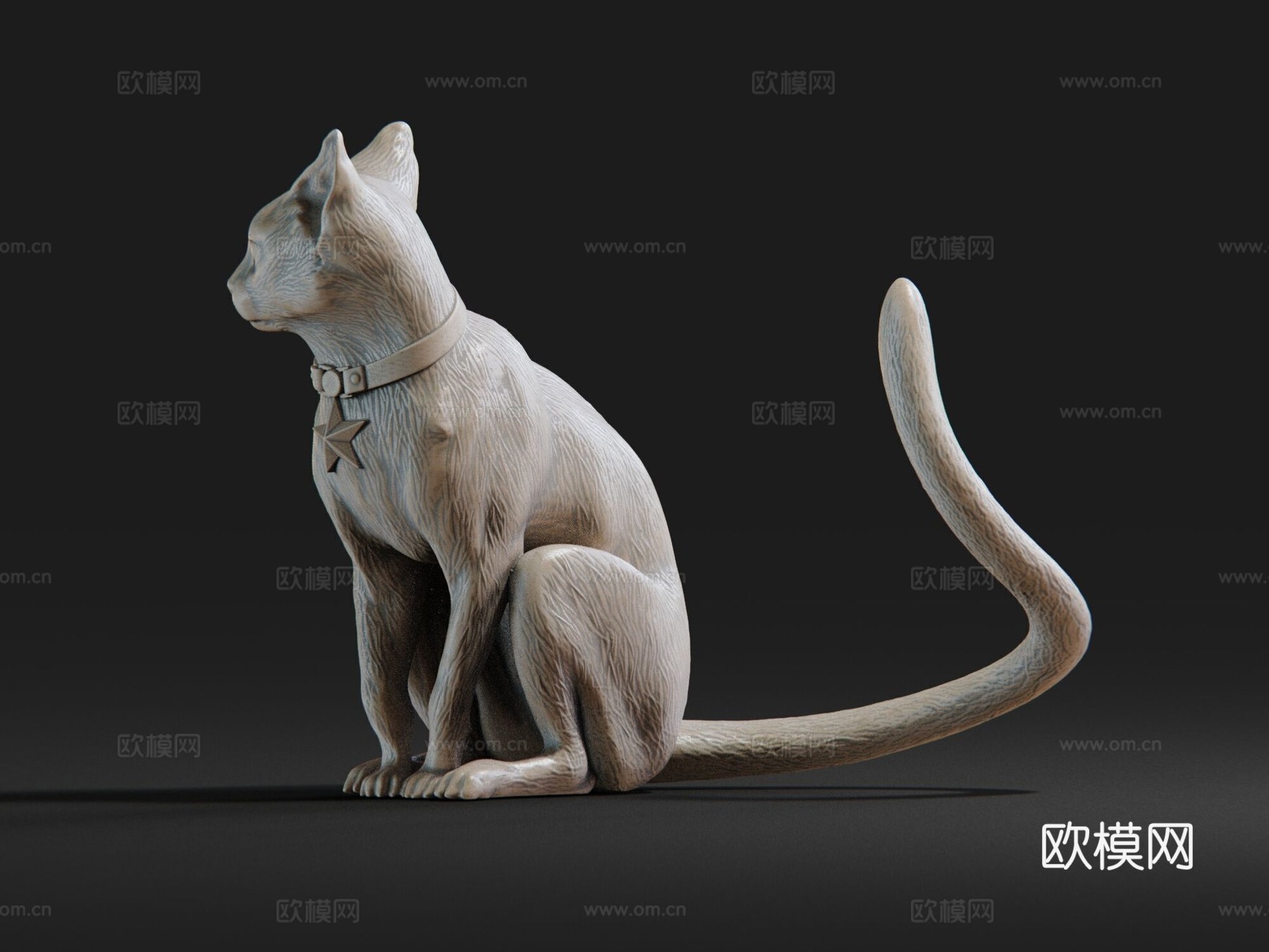 猫 雕塑3d模型