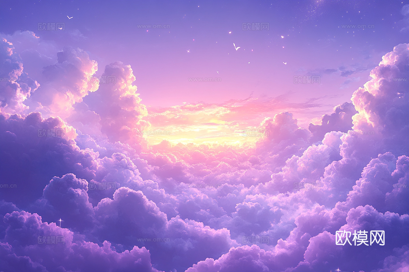 梦幻云彩科幻电视屏幕