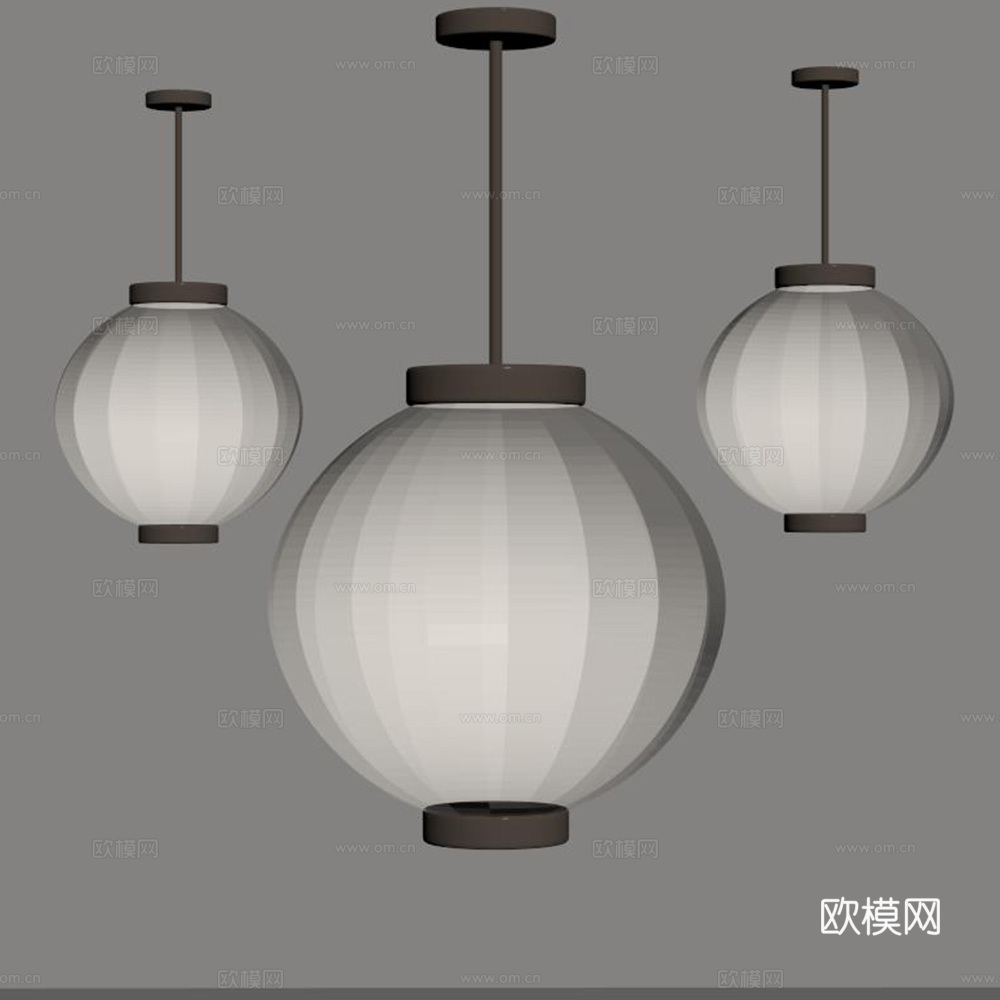 现代灯笼su模型