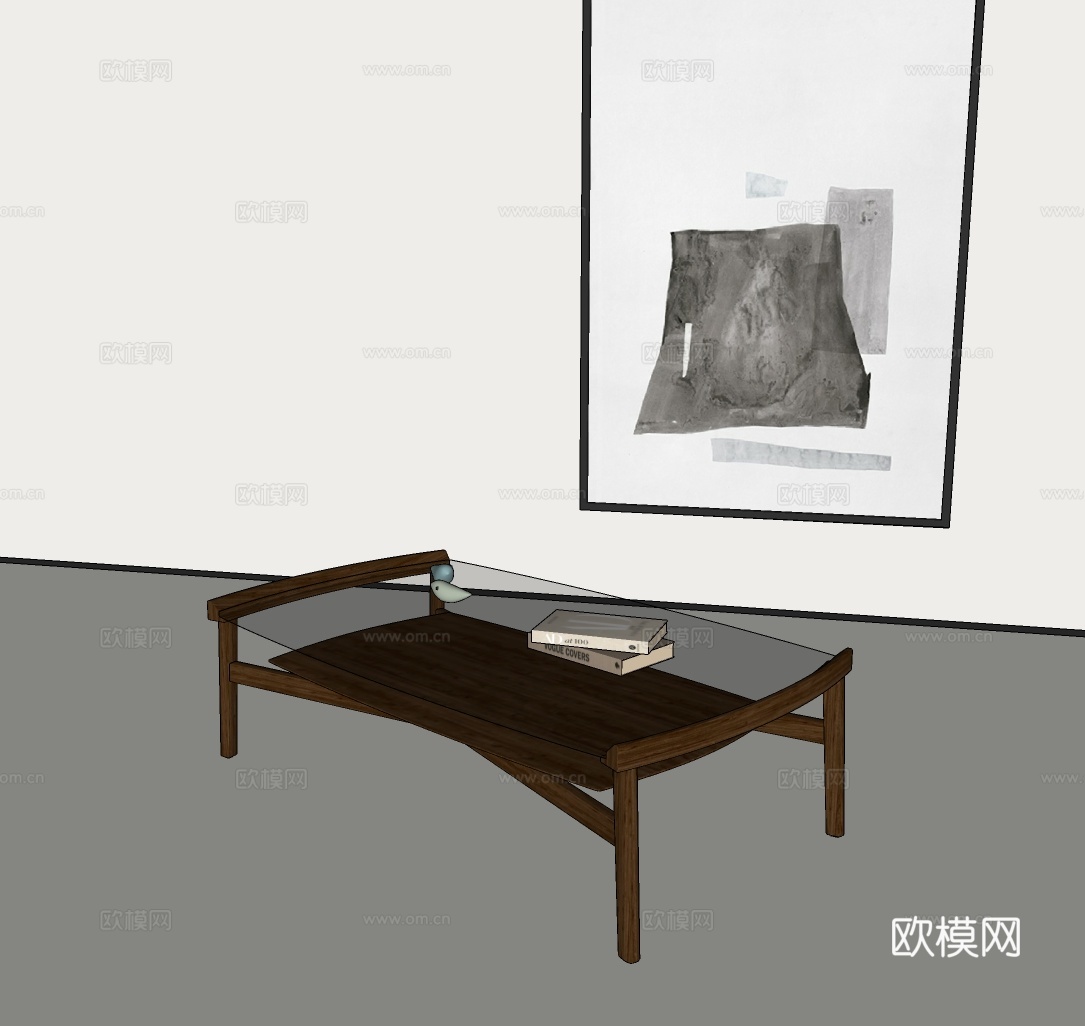 复古风茶几 中古风茶几 现代茶几 北欧茶几su模型