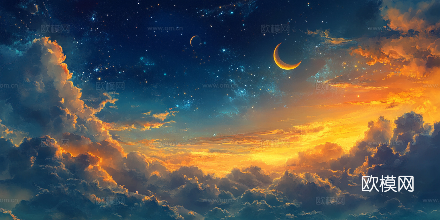 梦幻云彩科幻电视屏幕