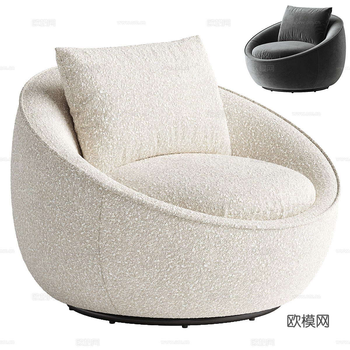 现代意式 Bloom Club 扶手椅3d模型