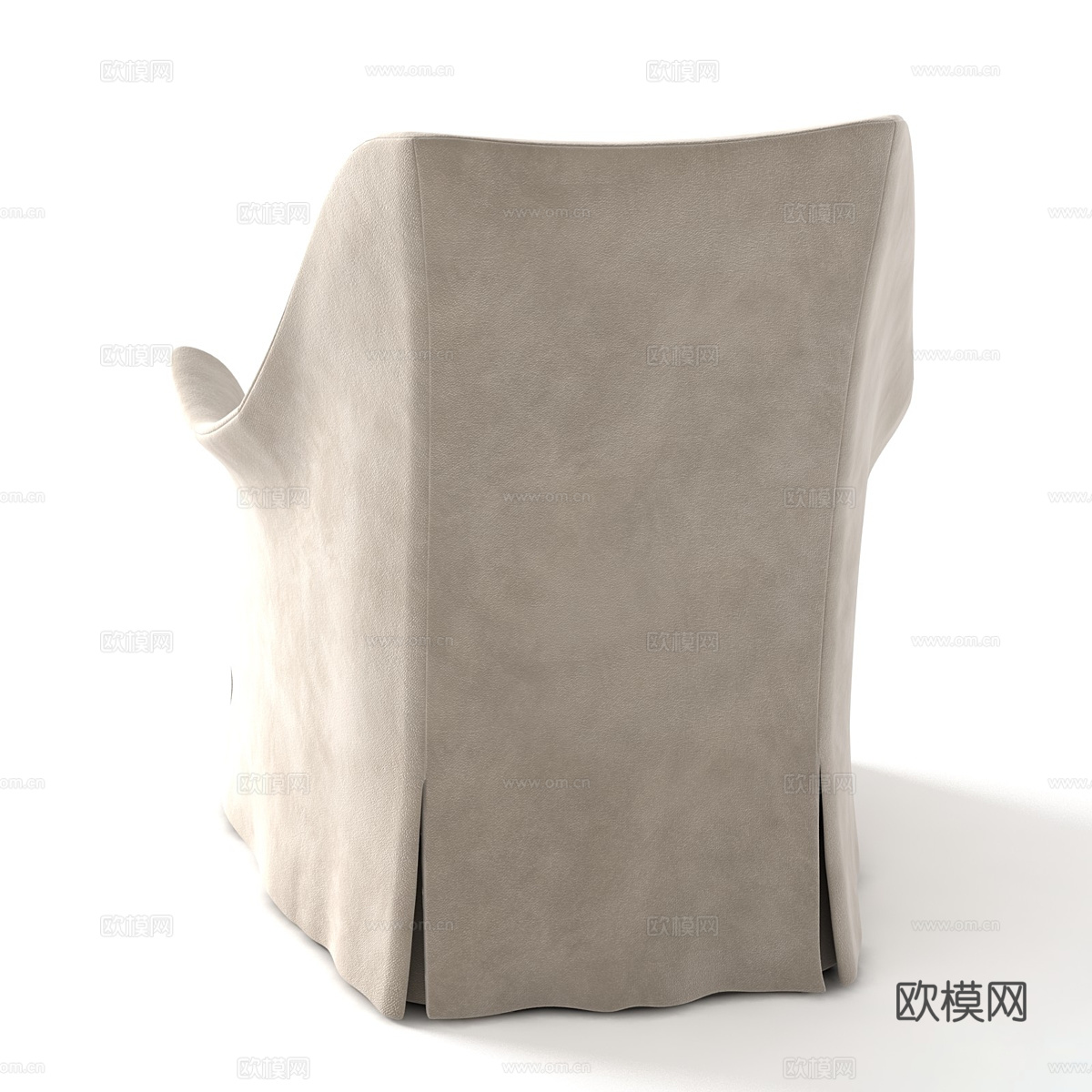 美式简约布艺沙发椅3d模型