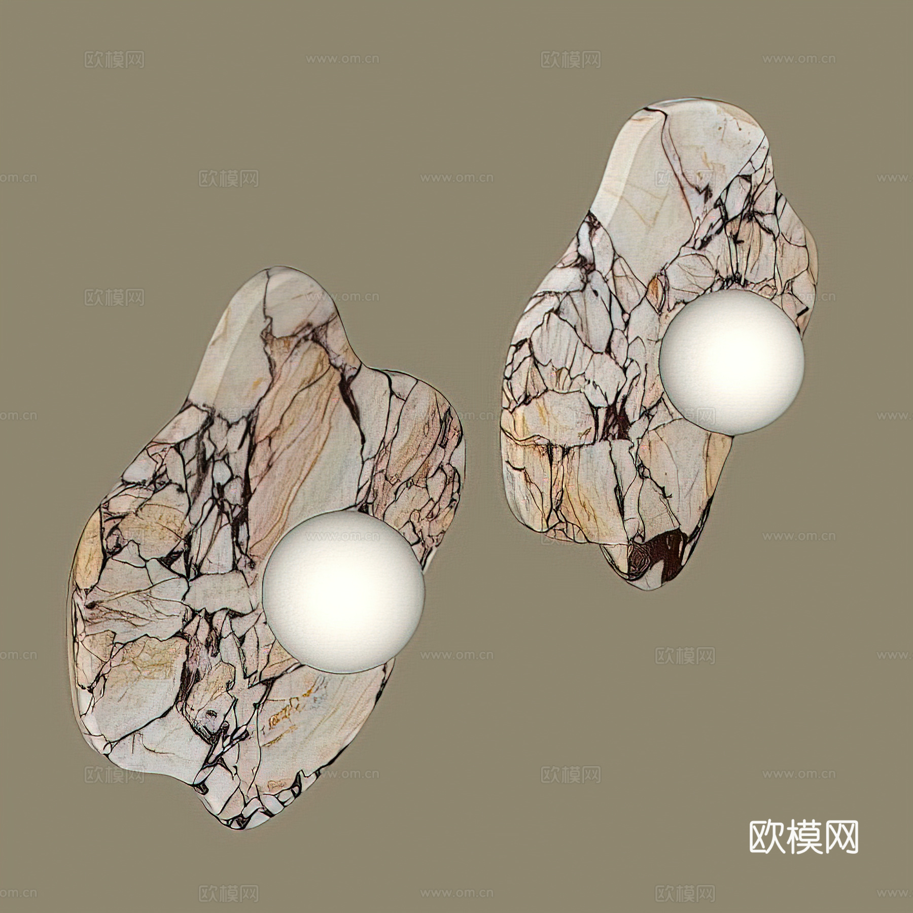 现代壁灯 大理石壁灯 装饰壁灯 床头壁灯su模型