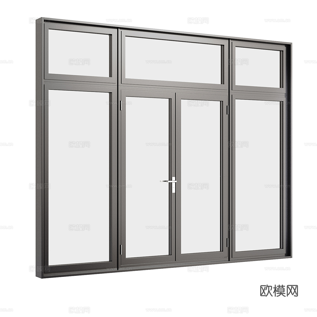 现代意式极简玻璃门窗3d模型