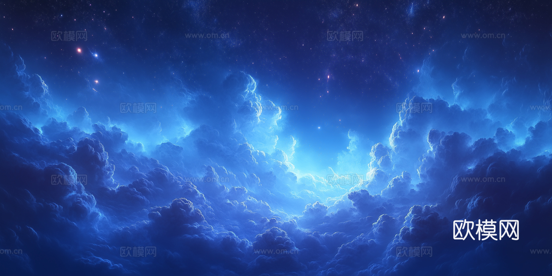 梦幻云彩科幻电视屏幕