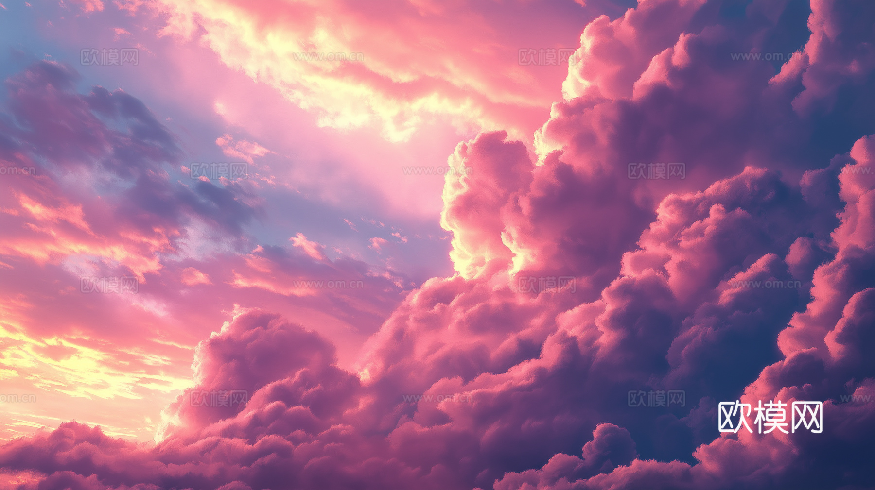 梦幻云彩科幻电视屏幕