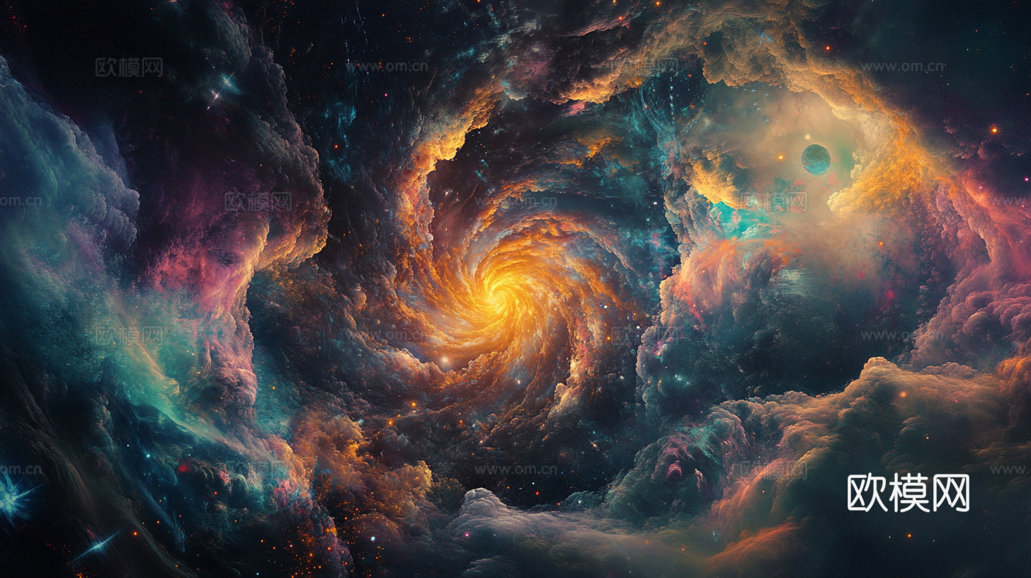 梦幻云彩科幻电视屏幕