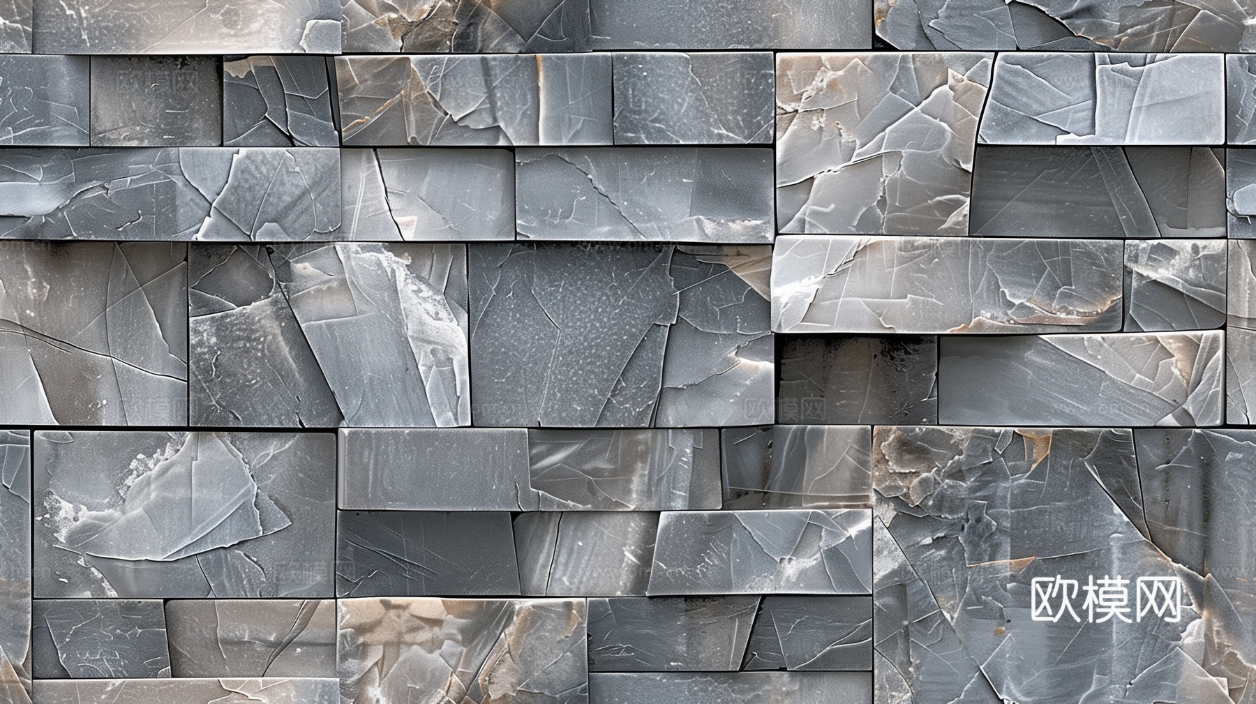 3D浮雕立体砖墙背景下载（渲染图1）