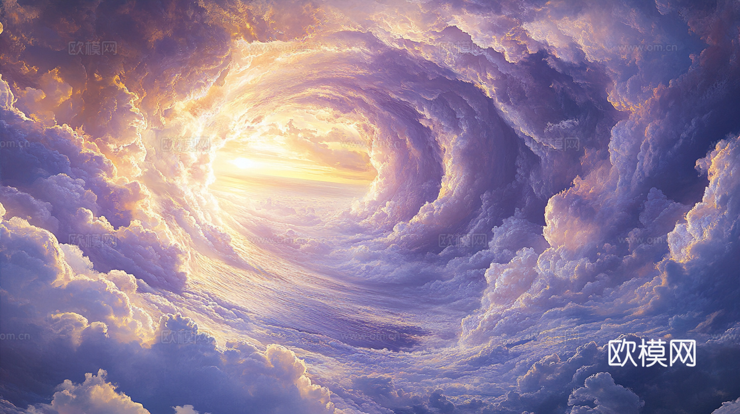 梦幻云彩科幻电视屏幕