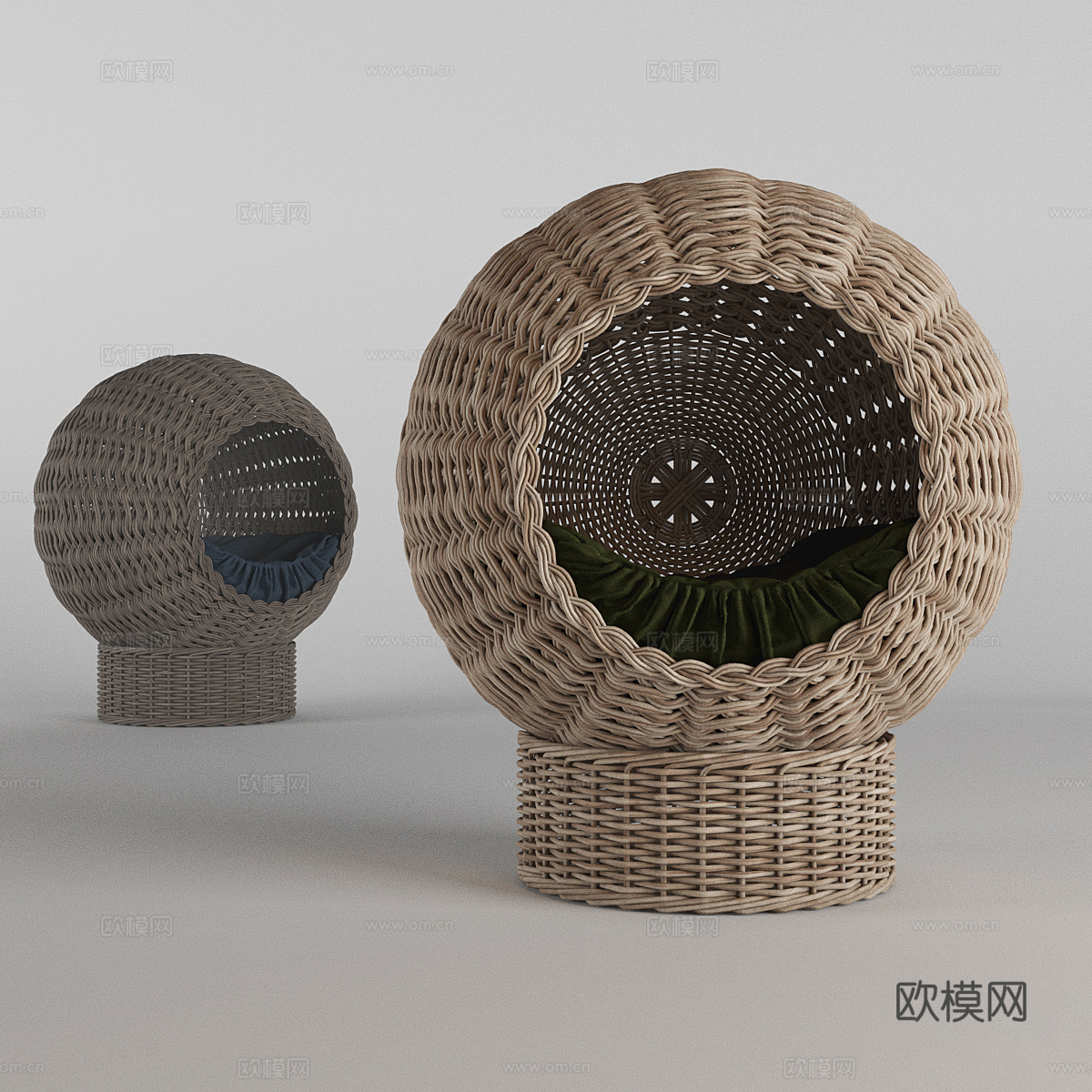 编织猫窝 藤编猫窝 狗窝 宠物窝3d模型