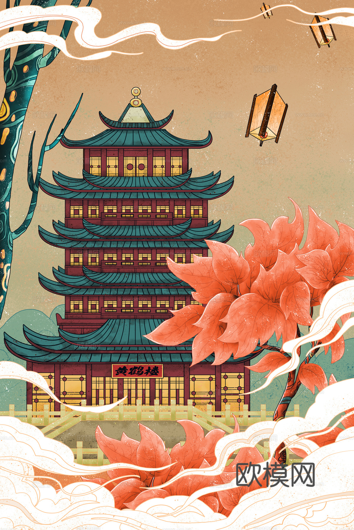 古风国潮城市壁纸