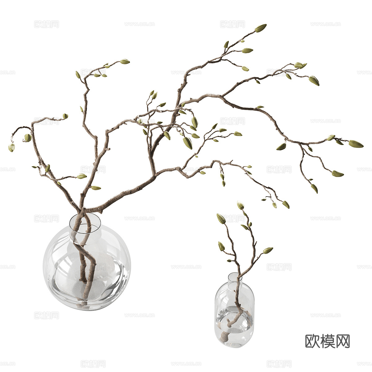 现代极简花瓶花艺3d模型3d模型