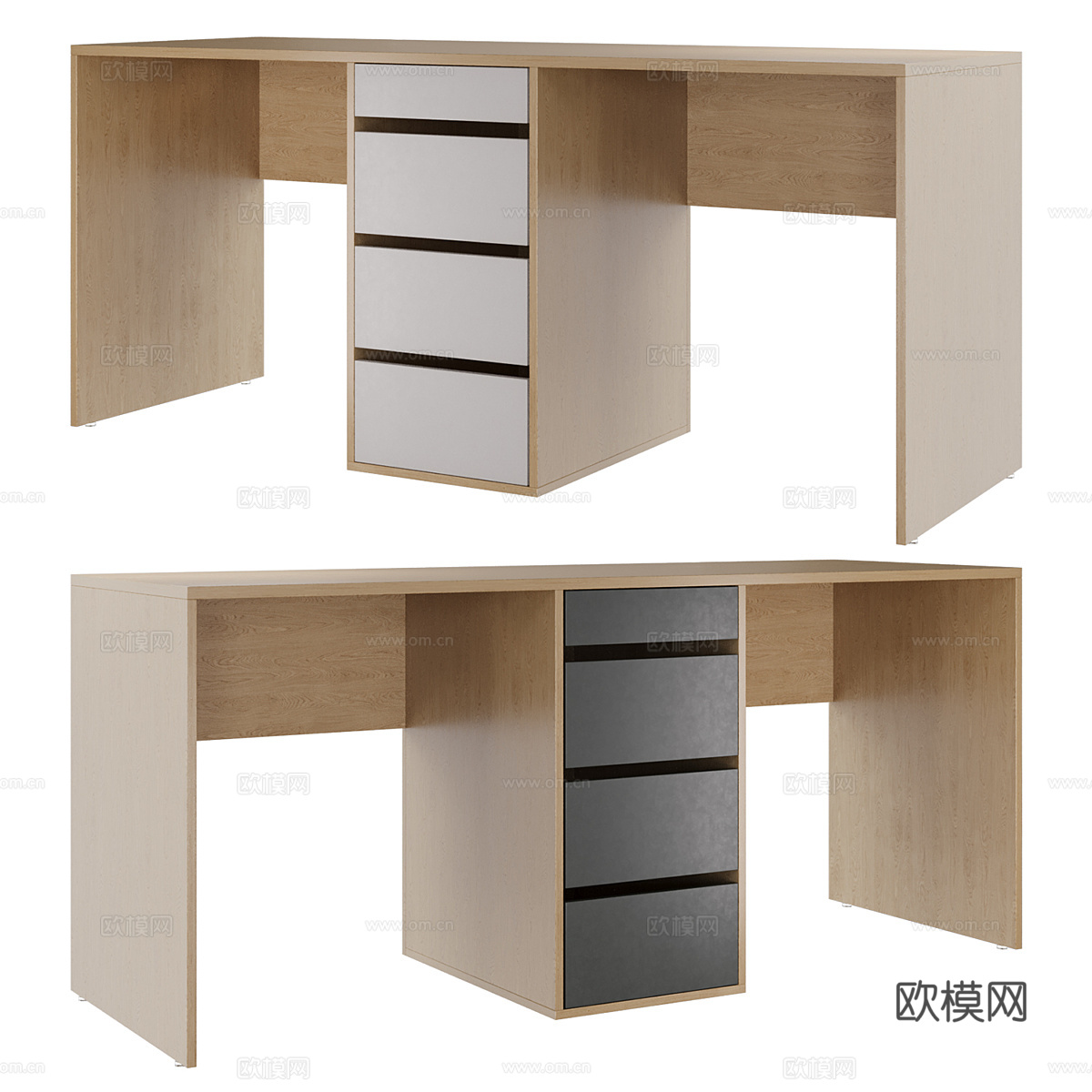 现代意式极简书桌3d模型