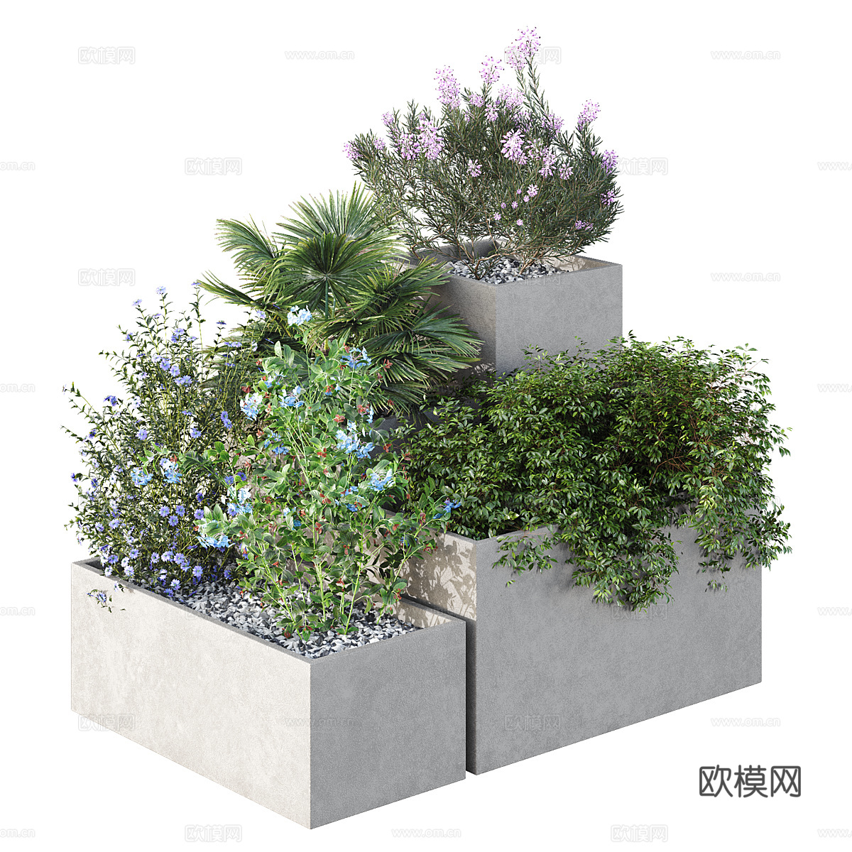 现代户外花园箱3d模型