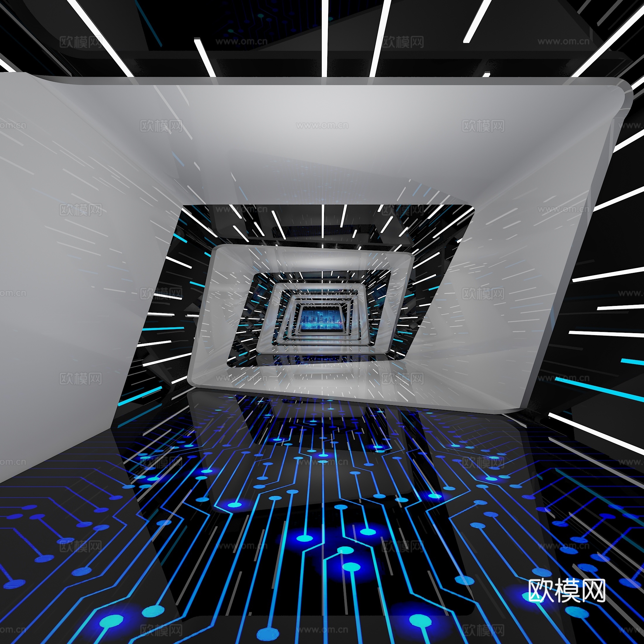 现代走廊3d模型