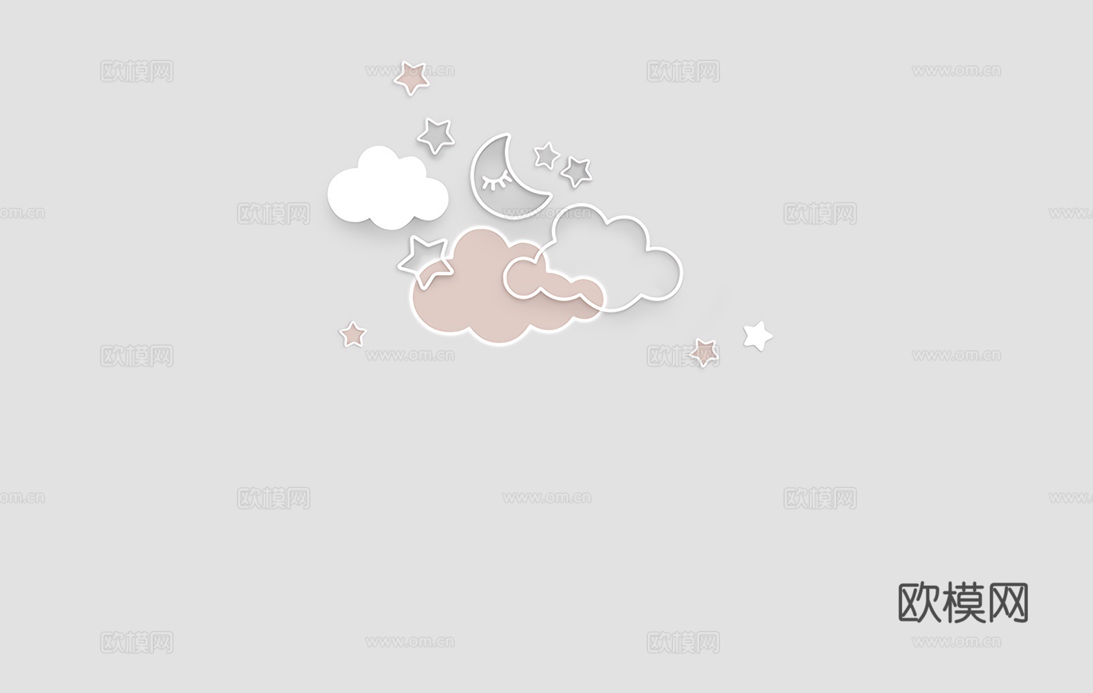 卡通 太空 动物  肌理墙布 壁纸无缝贴图