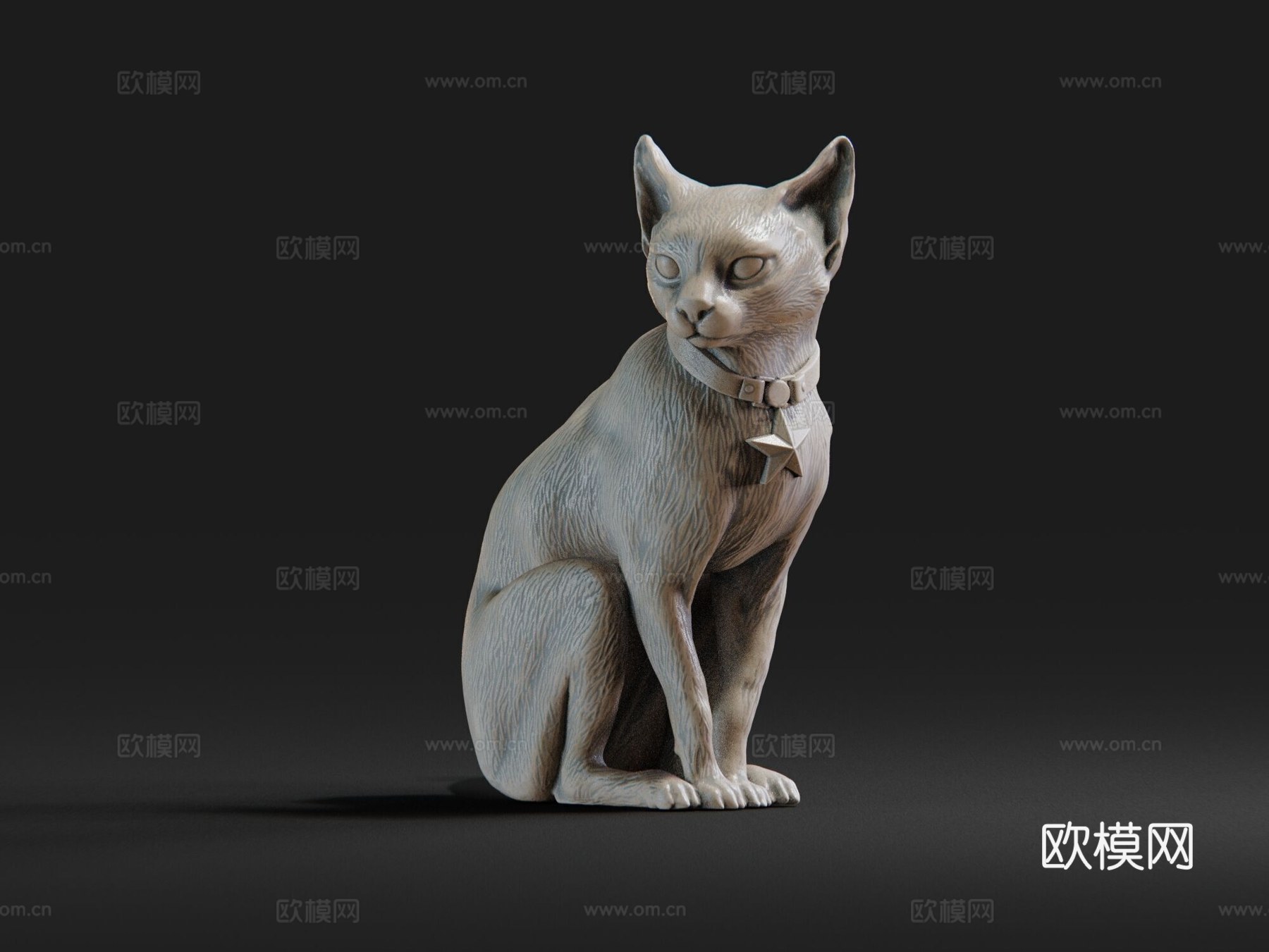 猫 雕塑3d模型