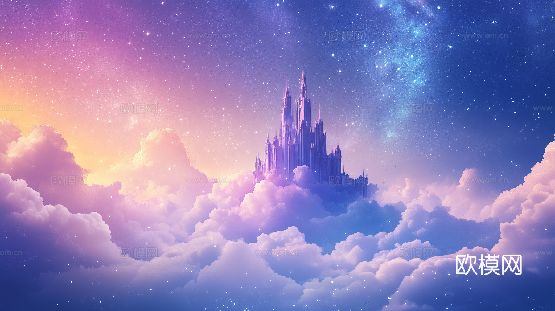 梦幻云彩科幻电视屏幕