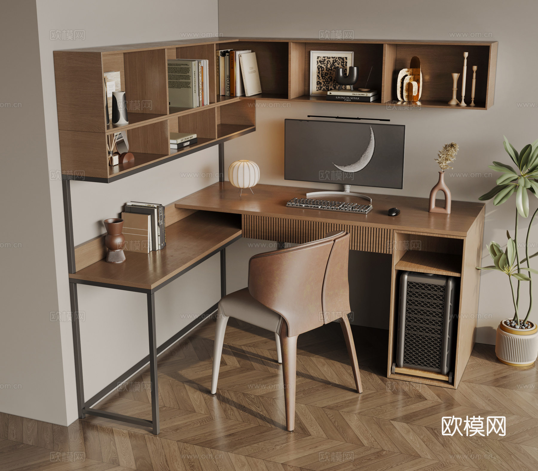 转角书桌3d模型