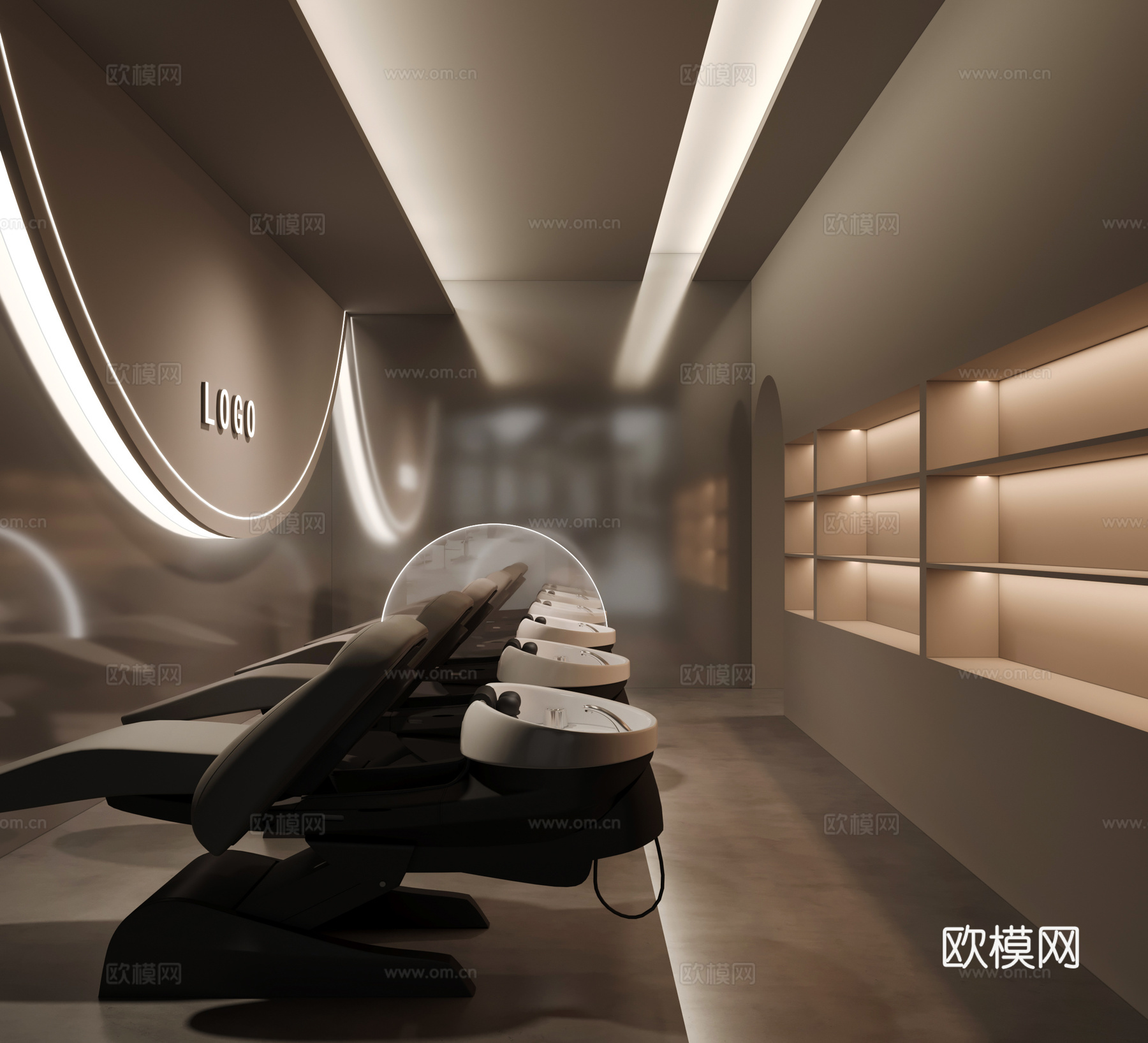 现代洗头区3d模型