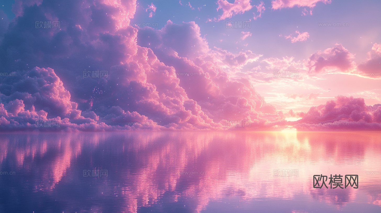 梦幻云彩科幻电视屏幕
