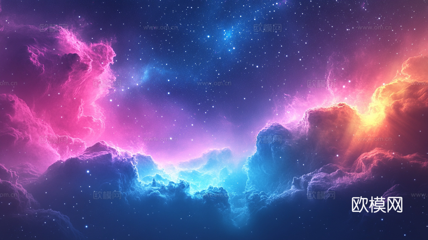 梦幻云彩科幻电视屏幕