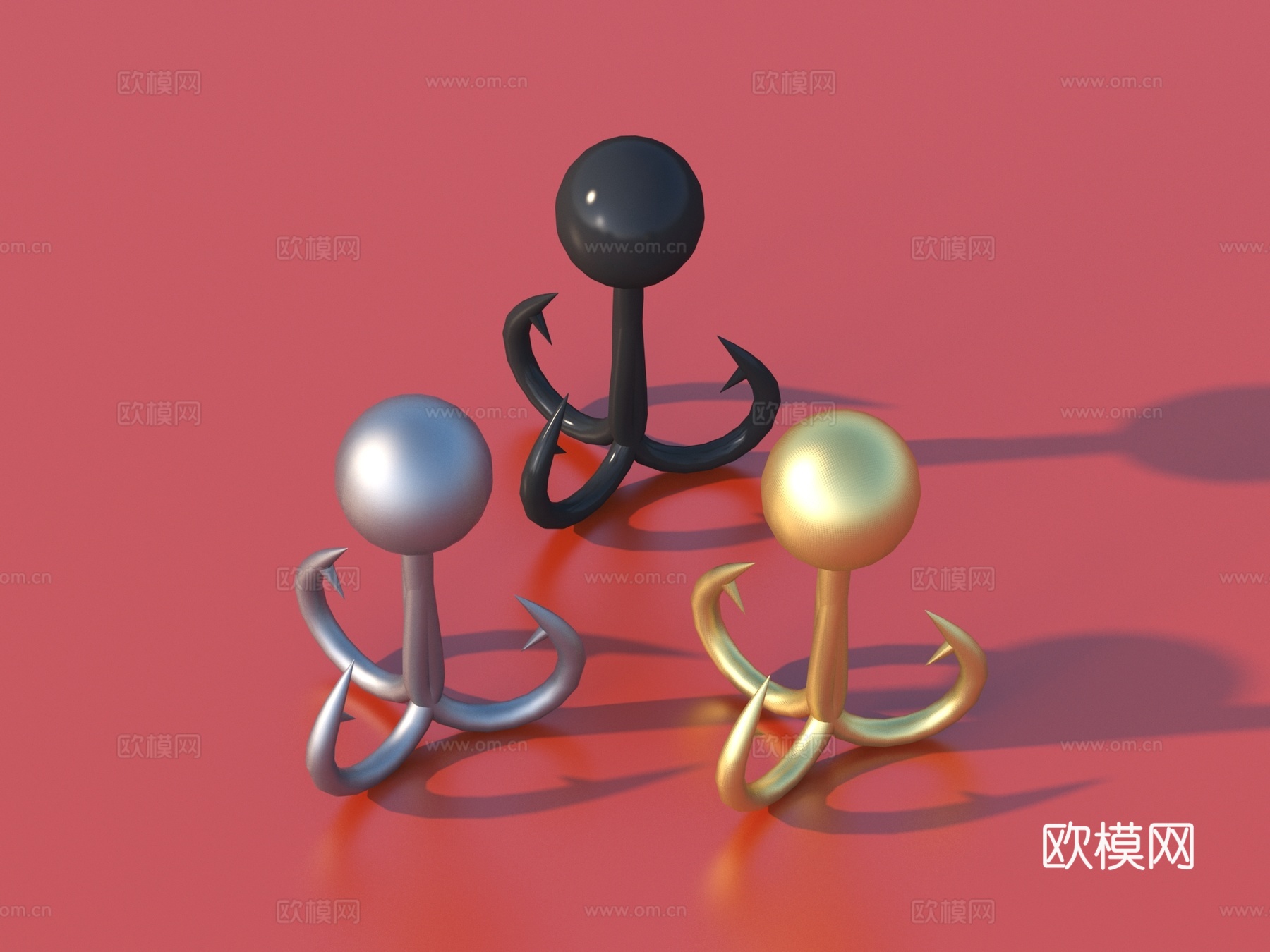 鱼钩 渔具 钓鱼3d模型