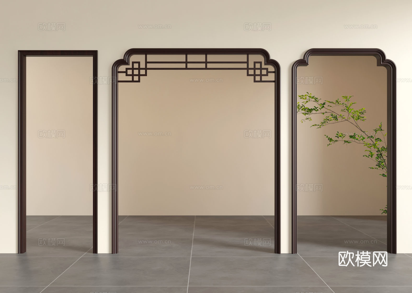 新中式门洞垭口3d模型