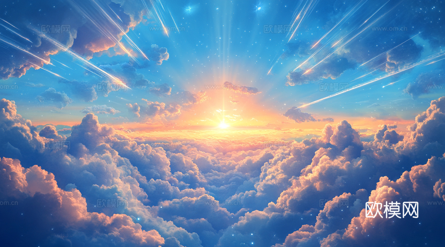 梦幻云彩科幻电视屏幕