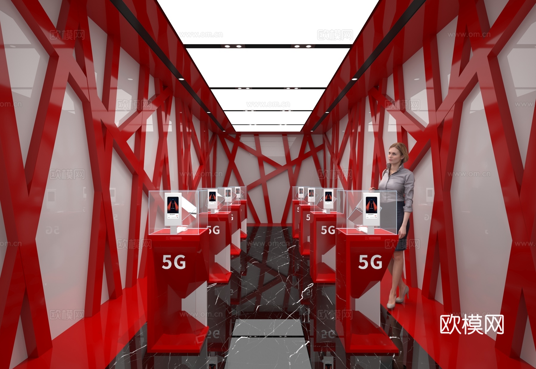 现代通讯展览3d模型