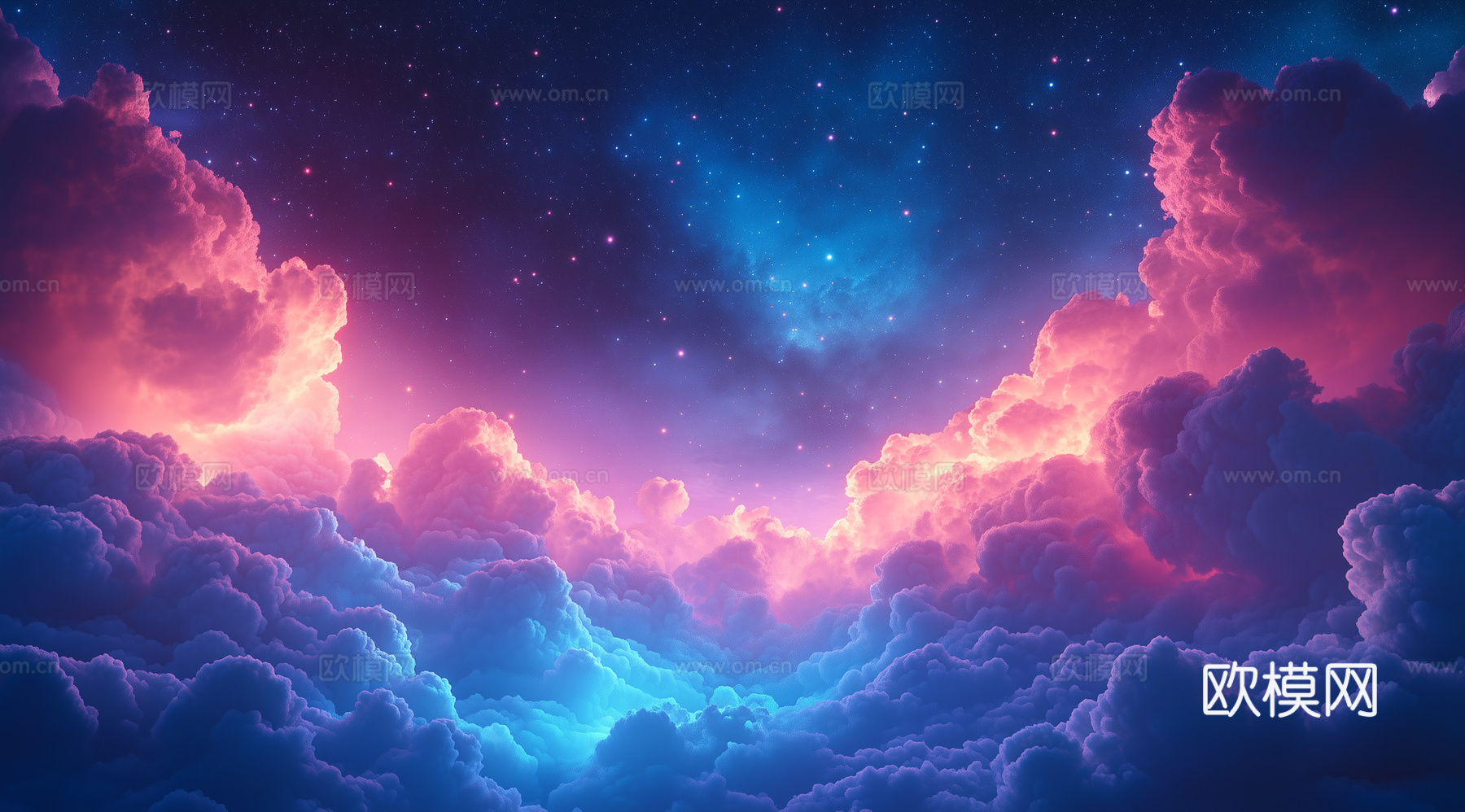 梦幻云彩科幻电视屏幕