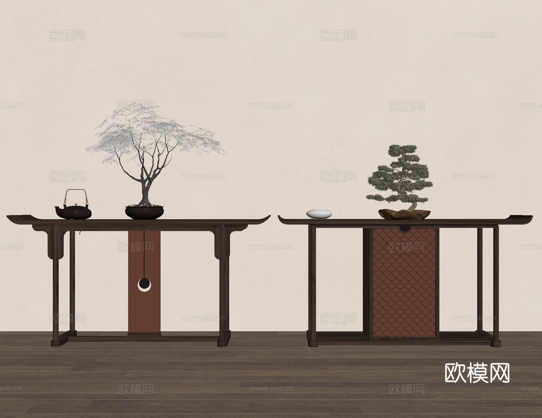 端景条案 端景台su模型