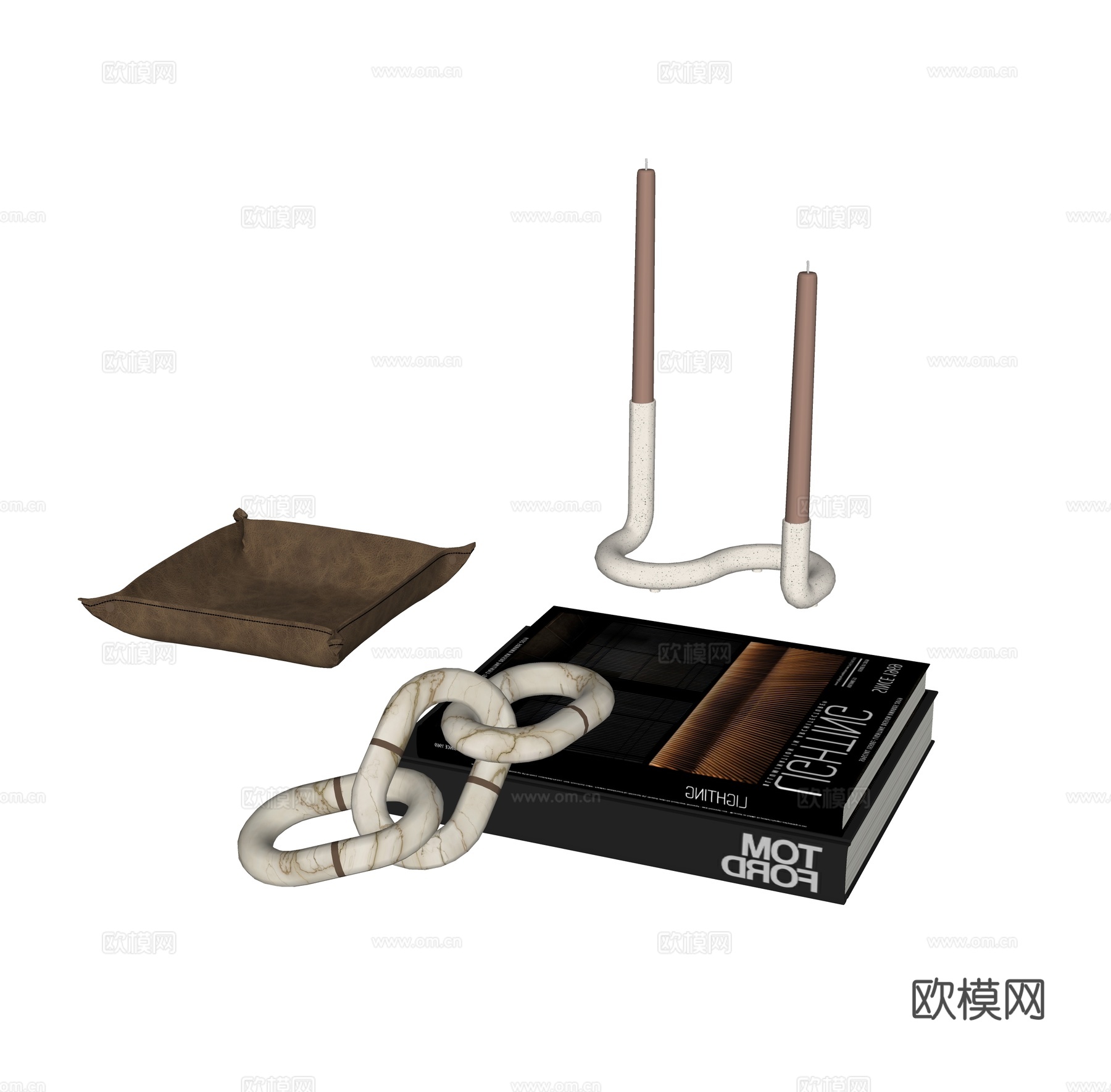 现代饰品摆件组合su模型
