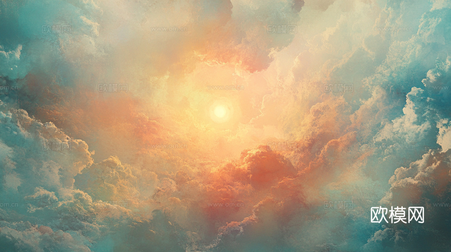 梦幻云彩科幻电视屏幕
