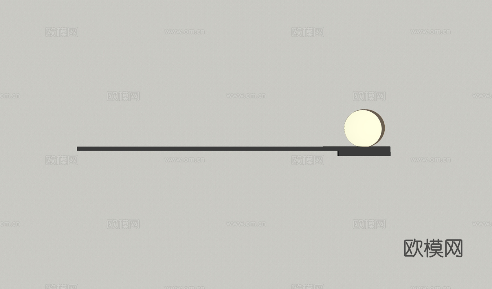 现代极简洗墙壁灯su模型