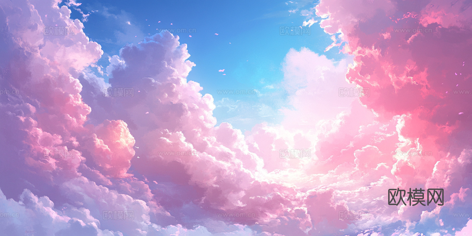 梦幻云彩科幻电视屏幕