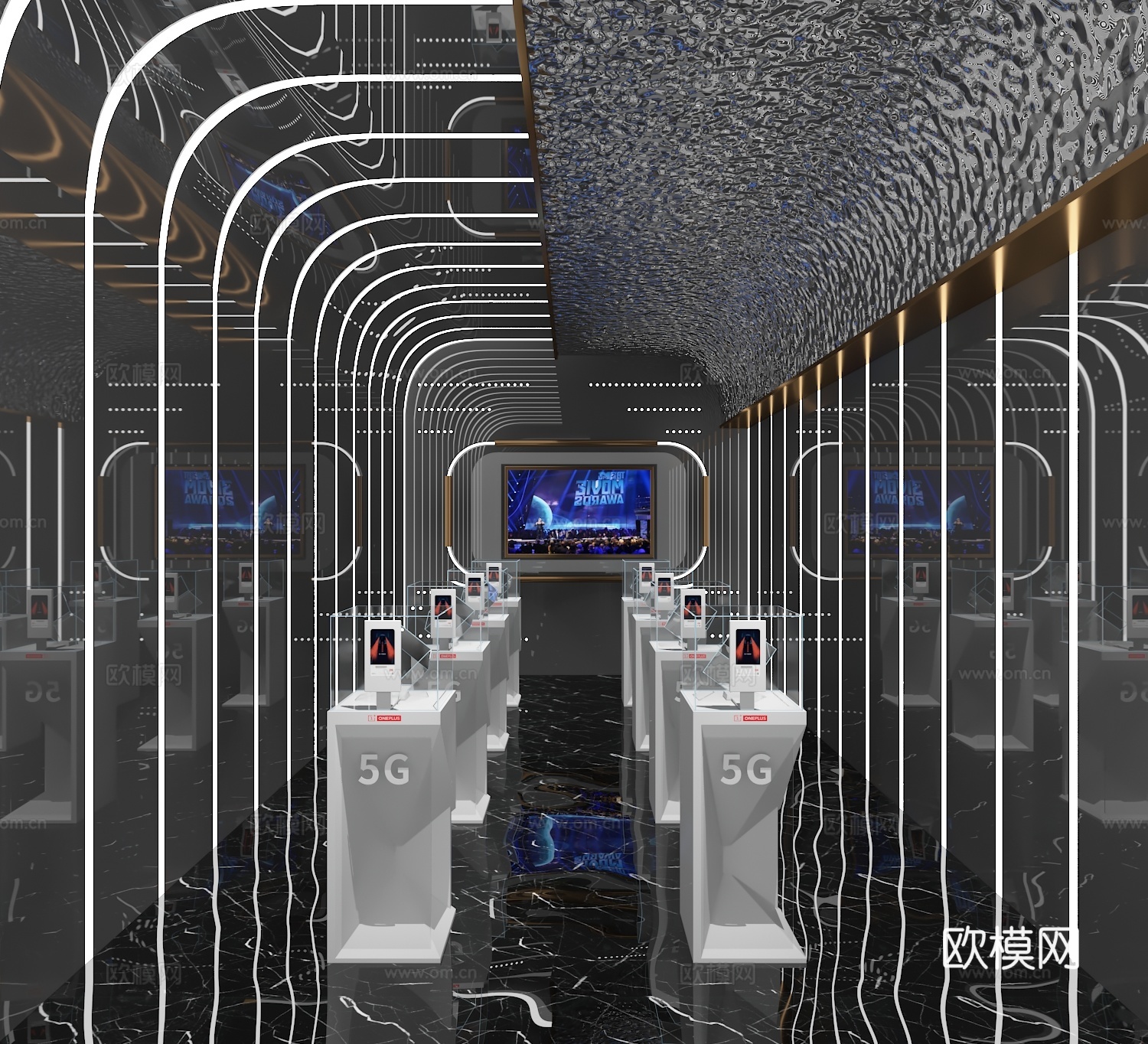 现代通讯展览3d模型