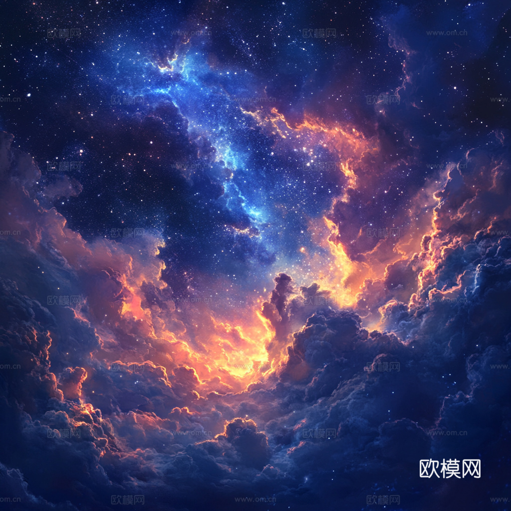 梦幻云彩科幻电视屏幕