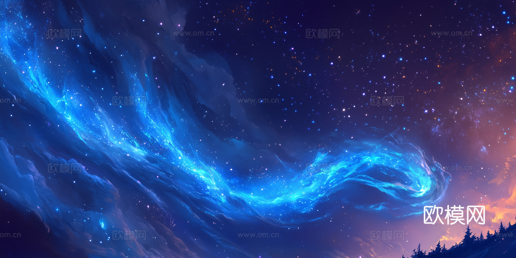 梦幻云彩科幻电视屏幕