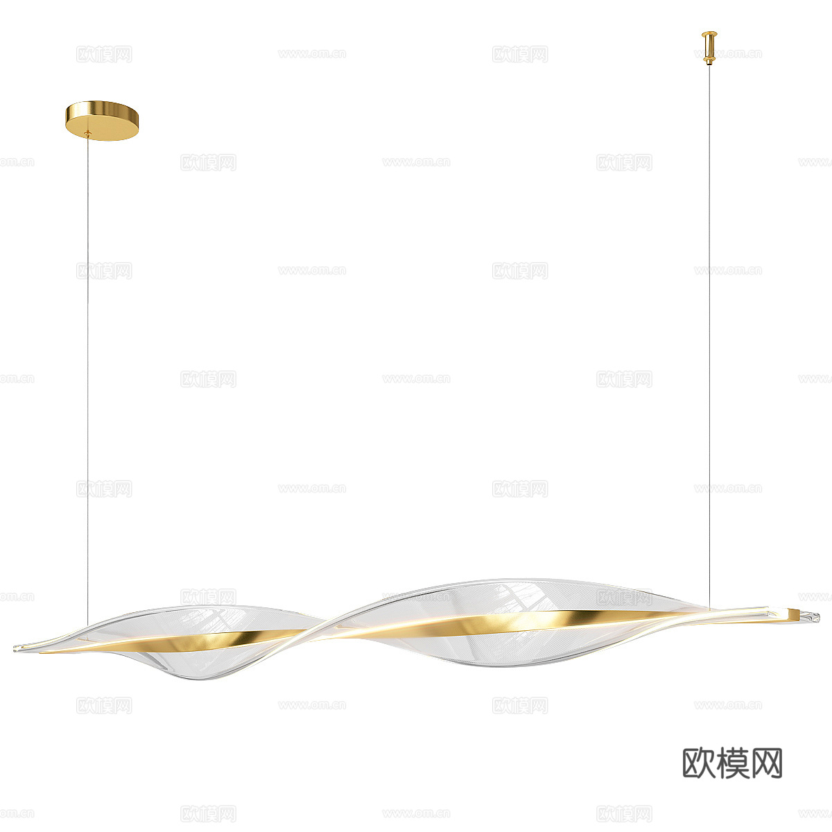 新中式轻奢螺旋装饰吊灯3d模型
