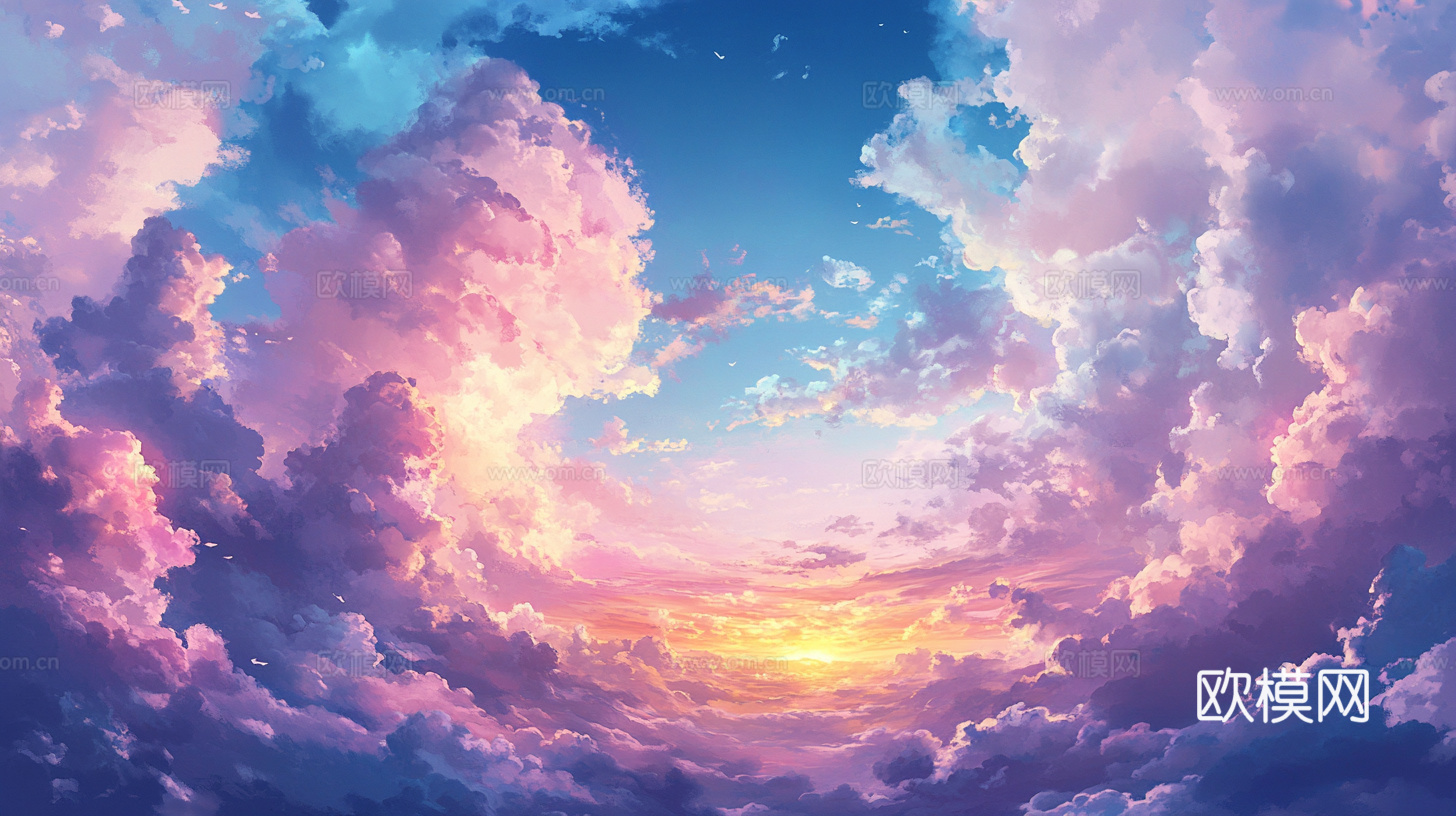 梦幻云彩科幻电视屏幕