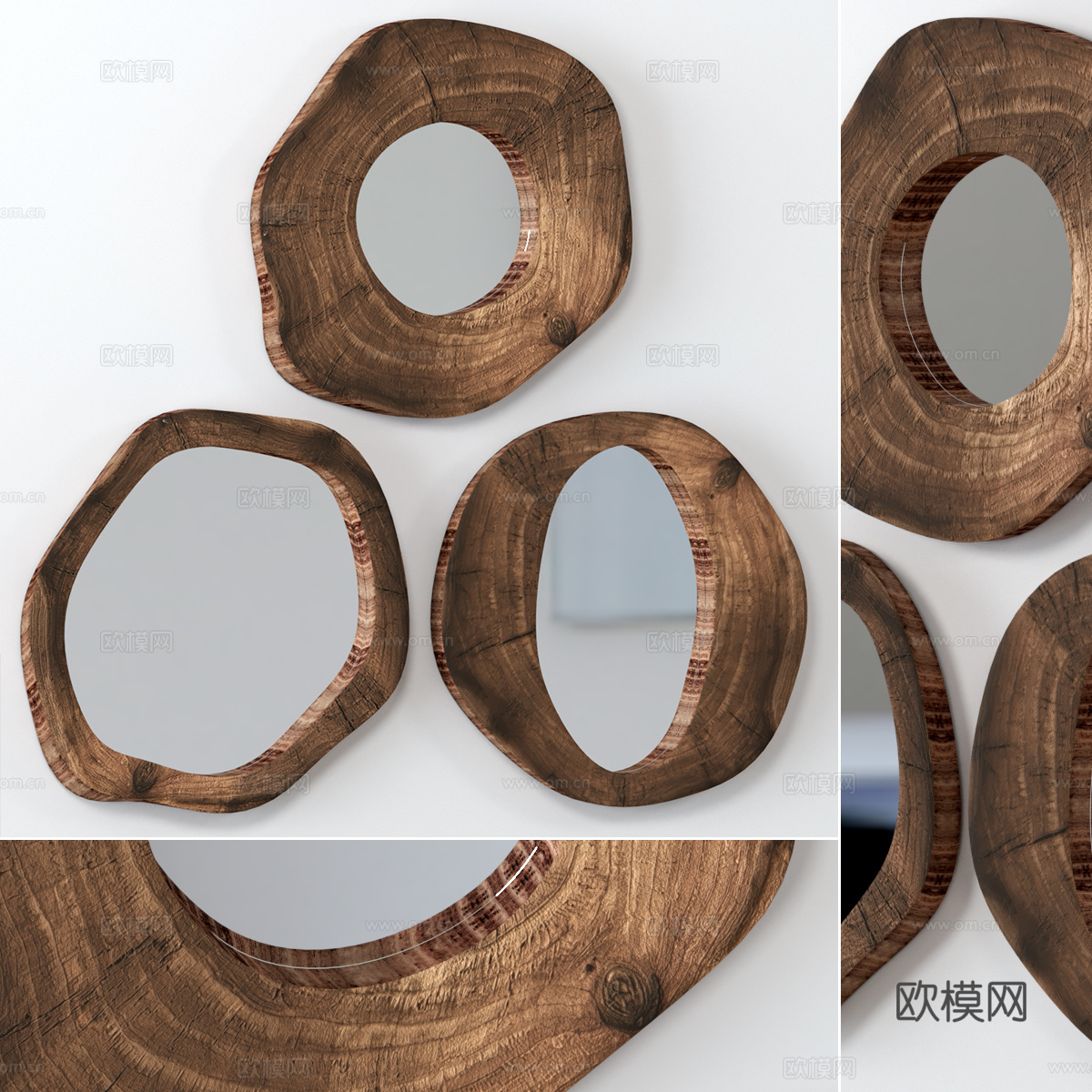 北欧侘寂装饰镜子3d模型
